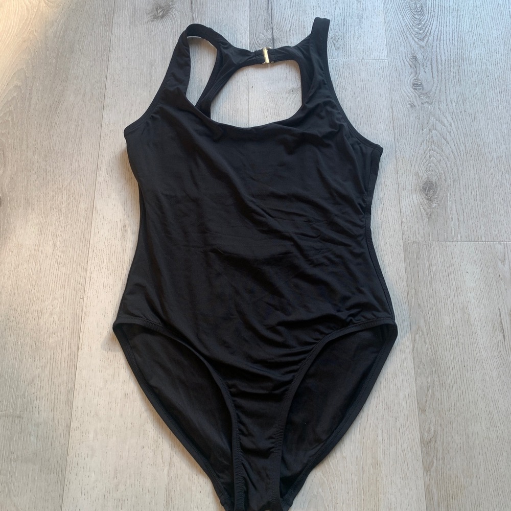 Andie Womes Black The Catalina one-piece swimsuit with a keyhole back